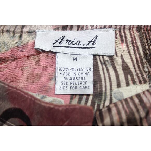 Ania A Art To Wear Western Steampunk Floral Boho Mesh Asymmetrical Tunic Top M - Picture 4 of 5